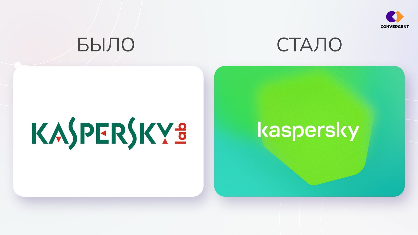 Старый и новый логотипы Kaspersky