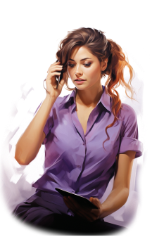 Женщина записывается к психологу по телефону