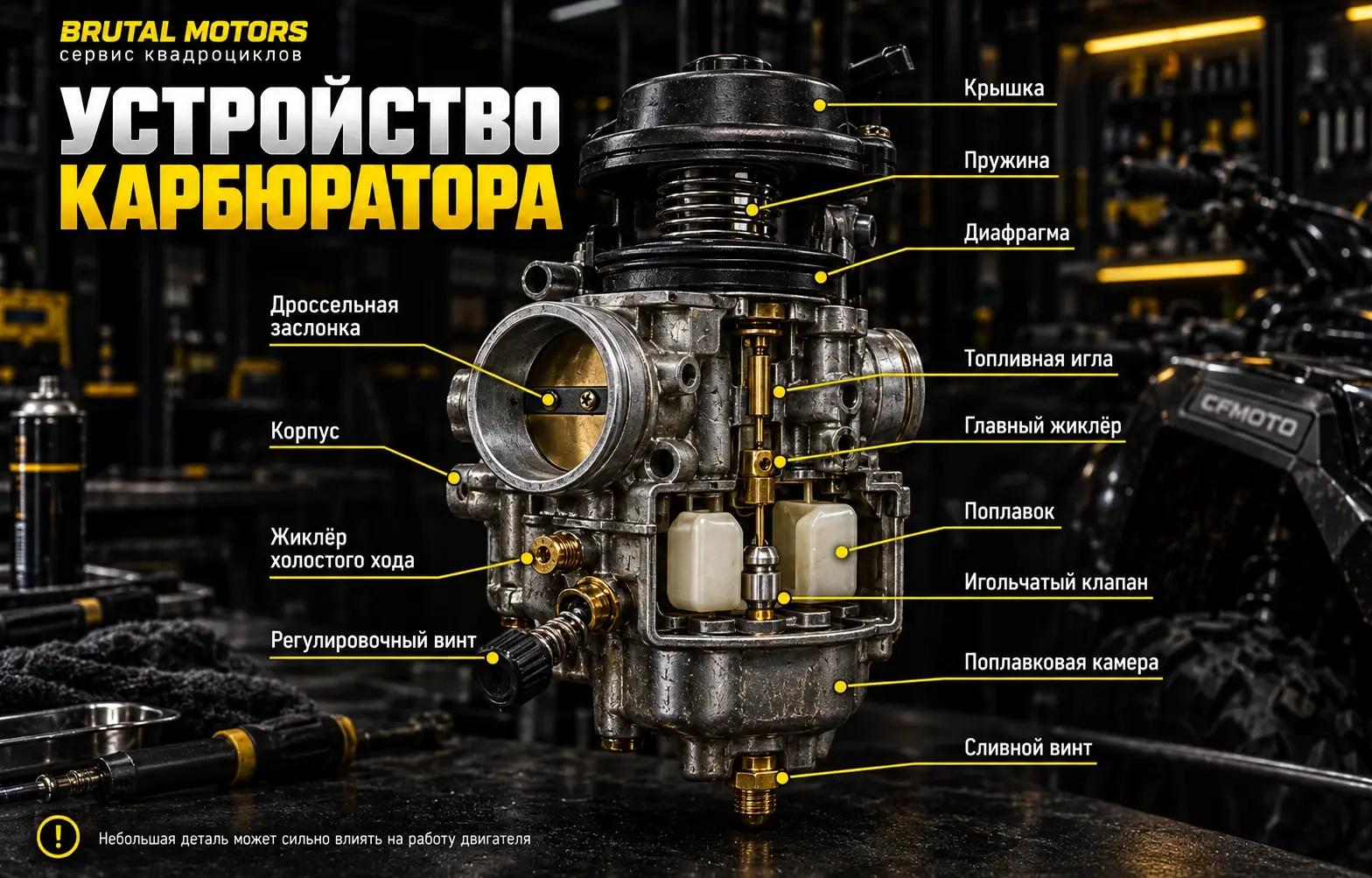 Устройство карбюратора квадроцикла