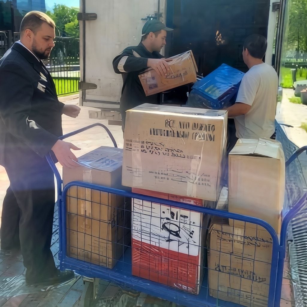 Процесс погрузки помощи мирному населению