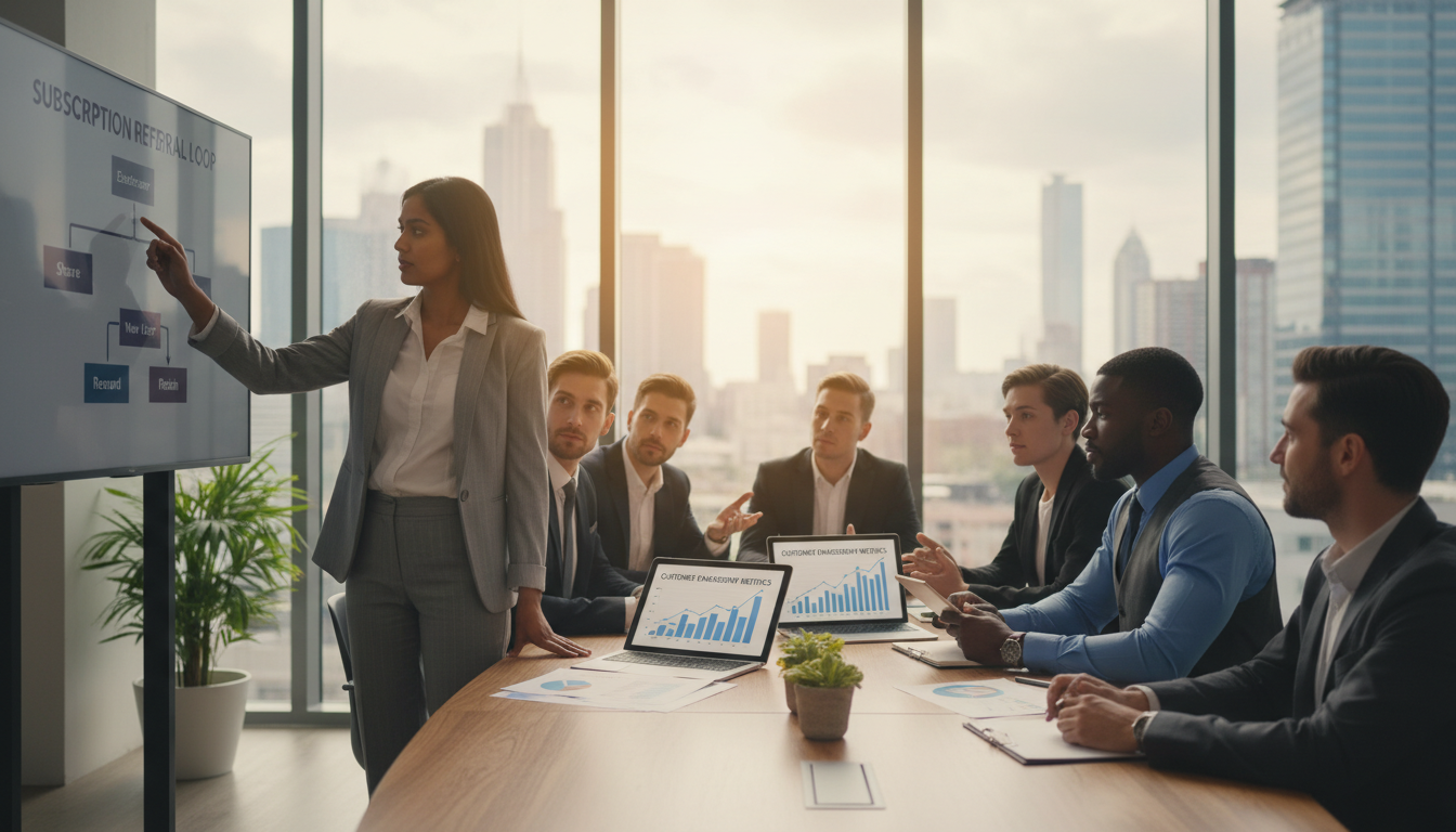 A modern office environment with a diverse group of professionals.