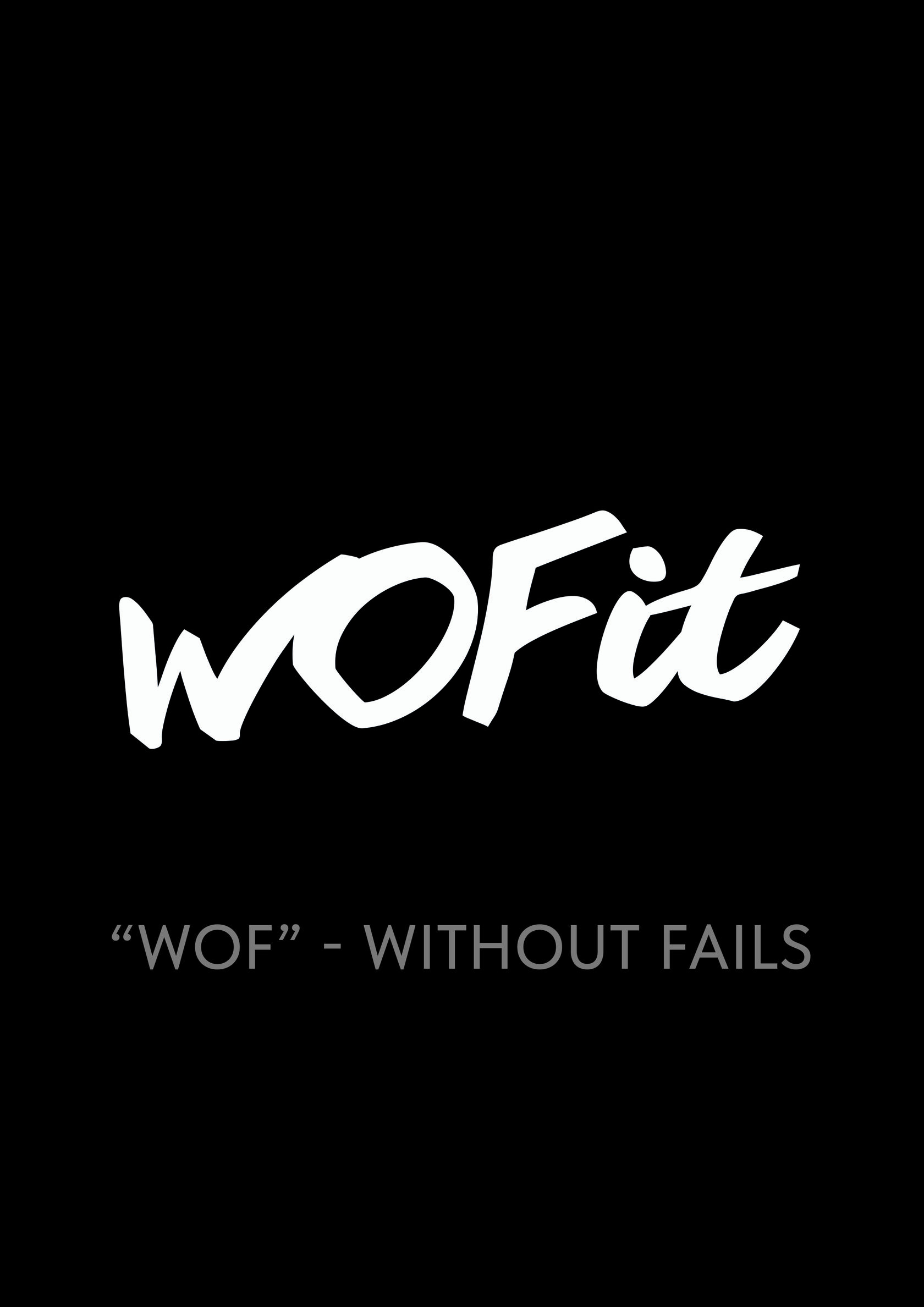 логотип WOFit - "fitness without fails"
