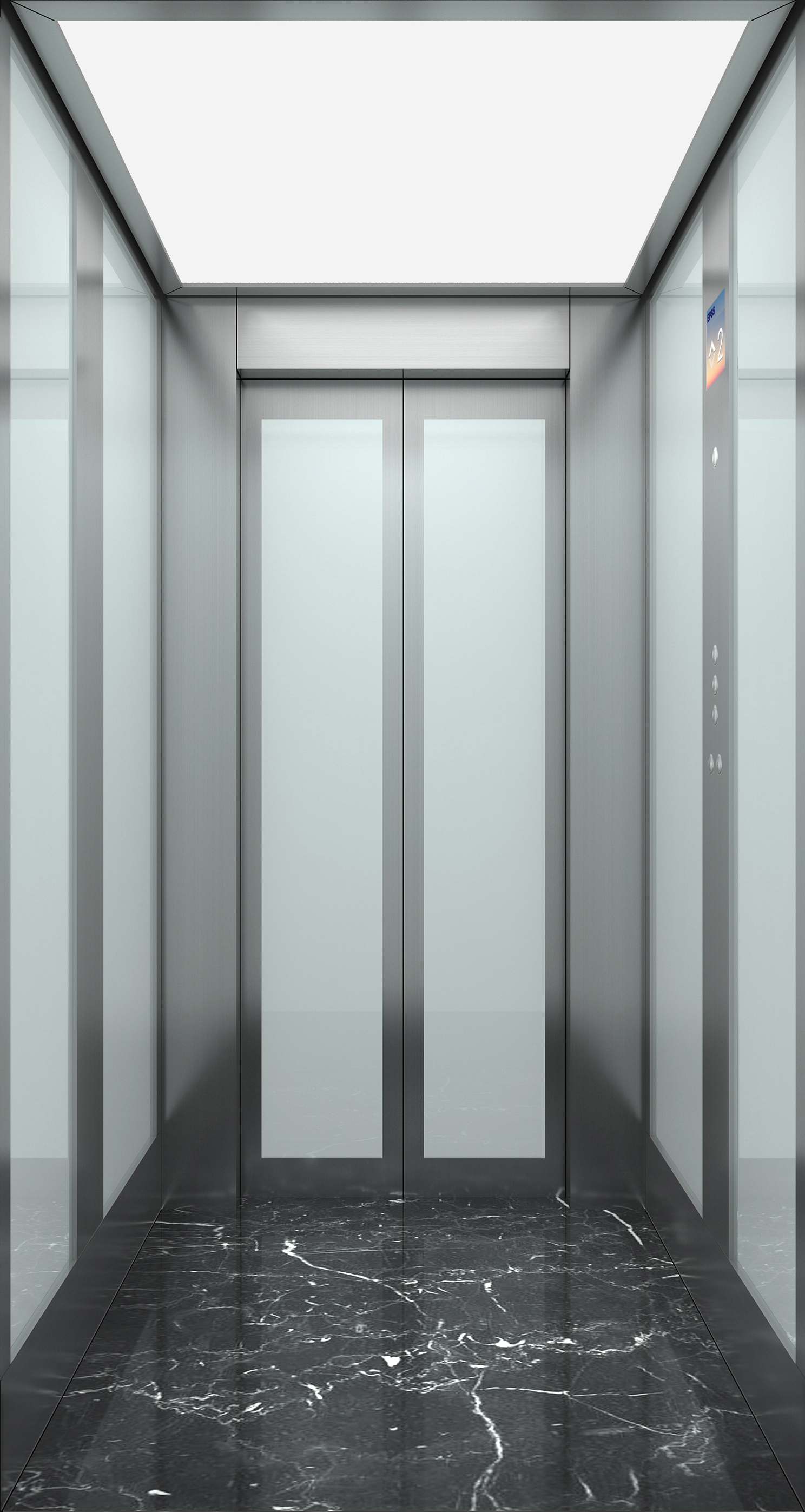 Стеклянные двери лифта