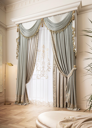 Элитные шторы в спальню итальянские