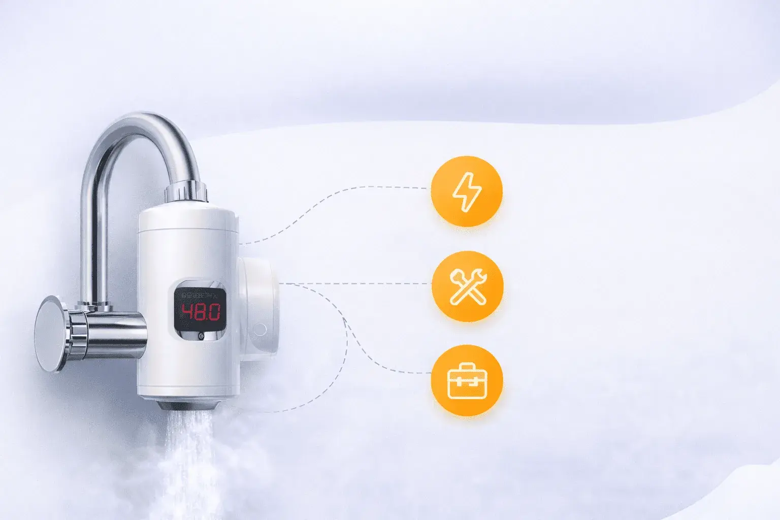 Проточный водонагреватель электрический на кран