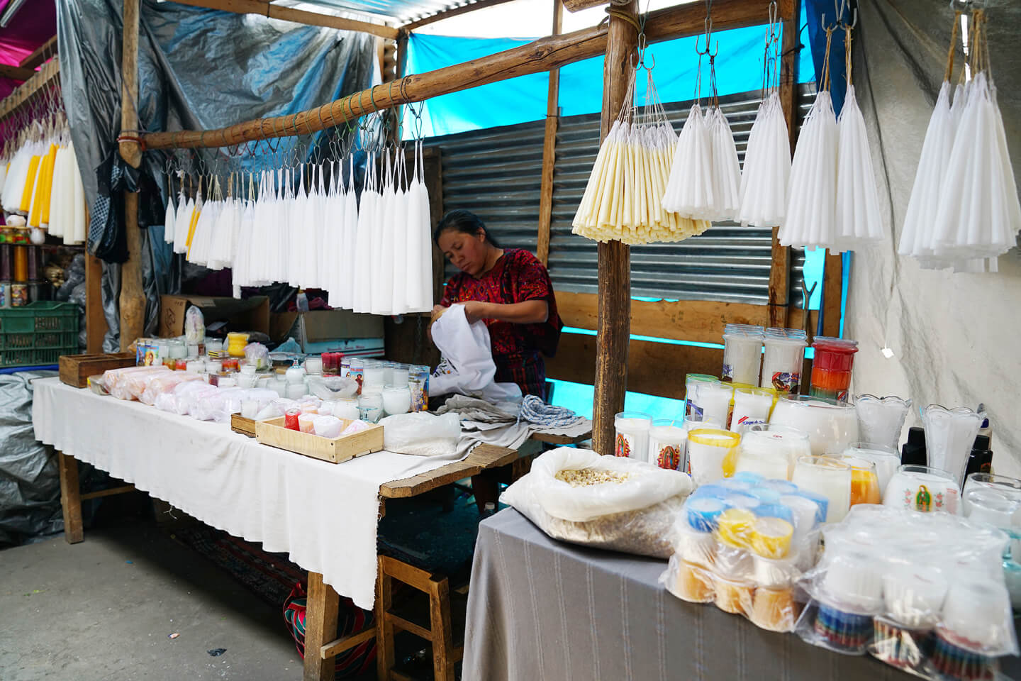 Candles used in rituals. Chichicastenango. Quiché Department. 2018.