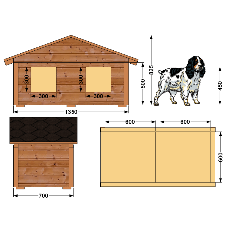 Размеры будки для собаки