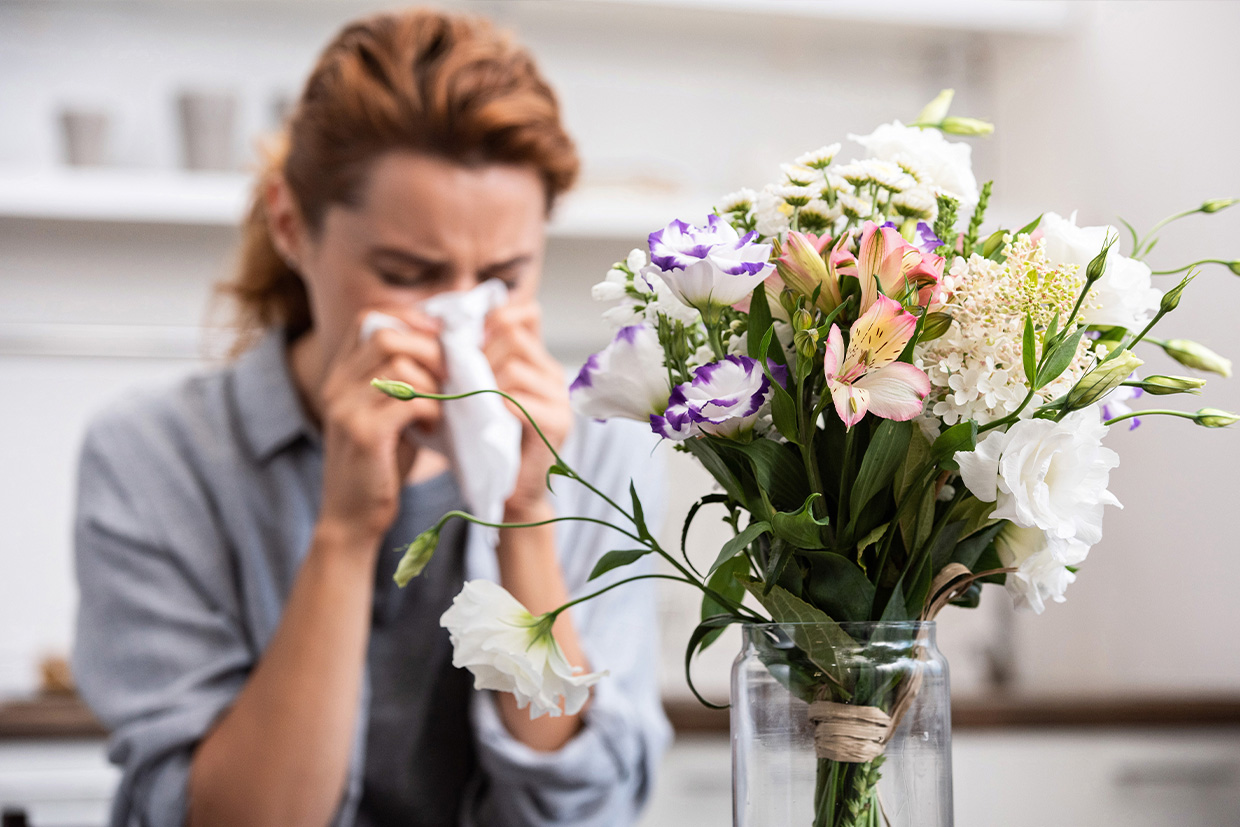 Аллергия на букет цветов дома