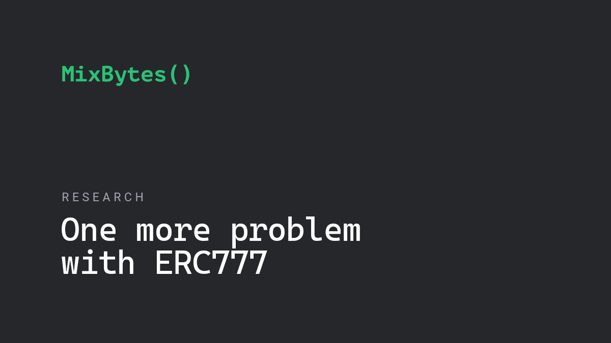 One more problem with ERC777