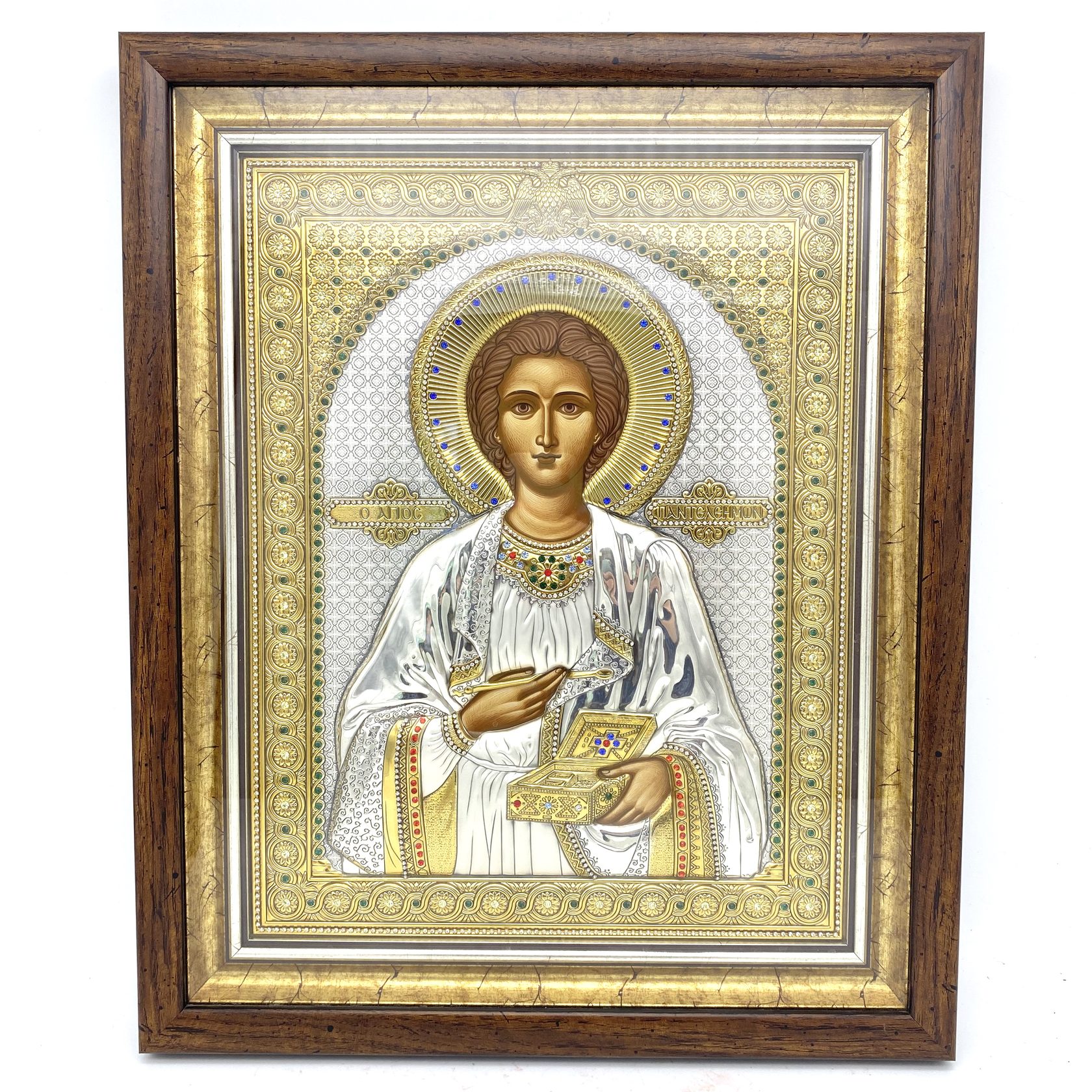 Греческая Чудотворная Икона вмч. Пантелеймон позолоченная большая greek  icon home decor xiaomi want хочу для дома gift подарок | AliExpress