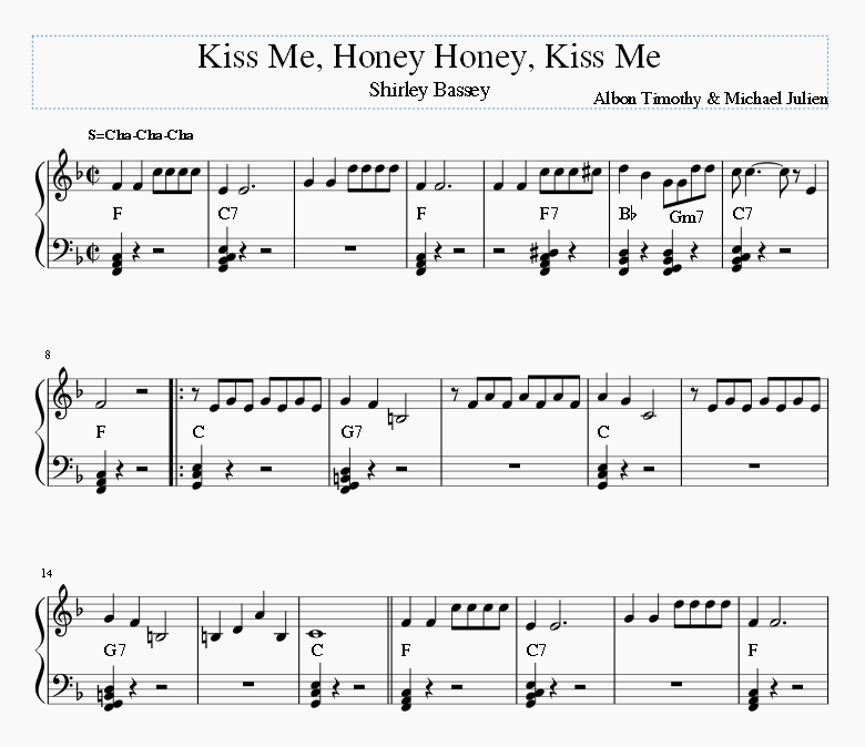 Kiss Me, Honey Honey, Kiss Me