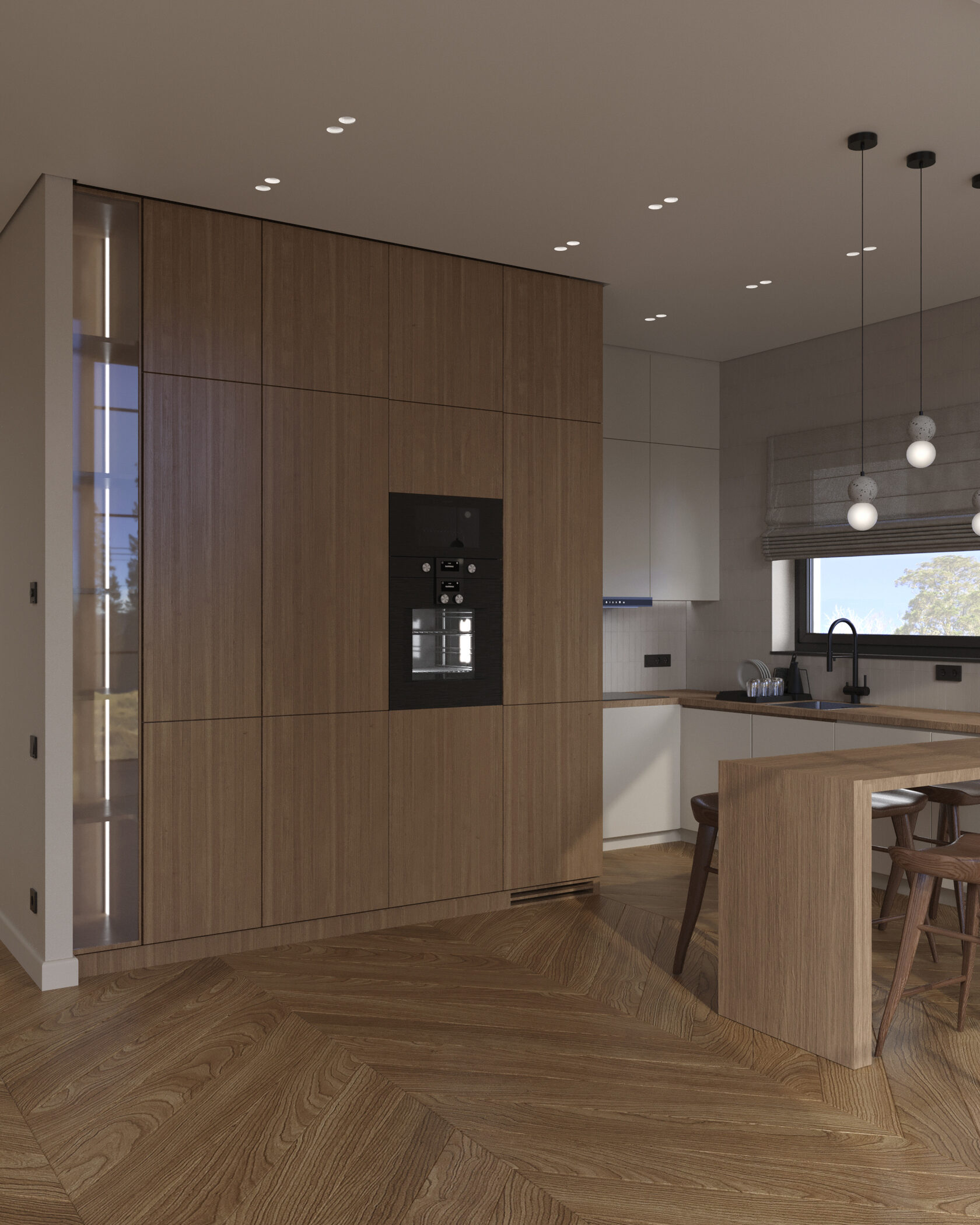 рейки в интерьере светильники бра диван картины 