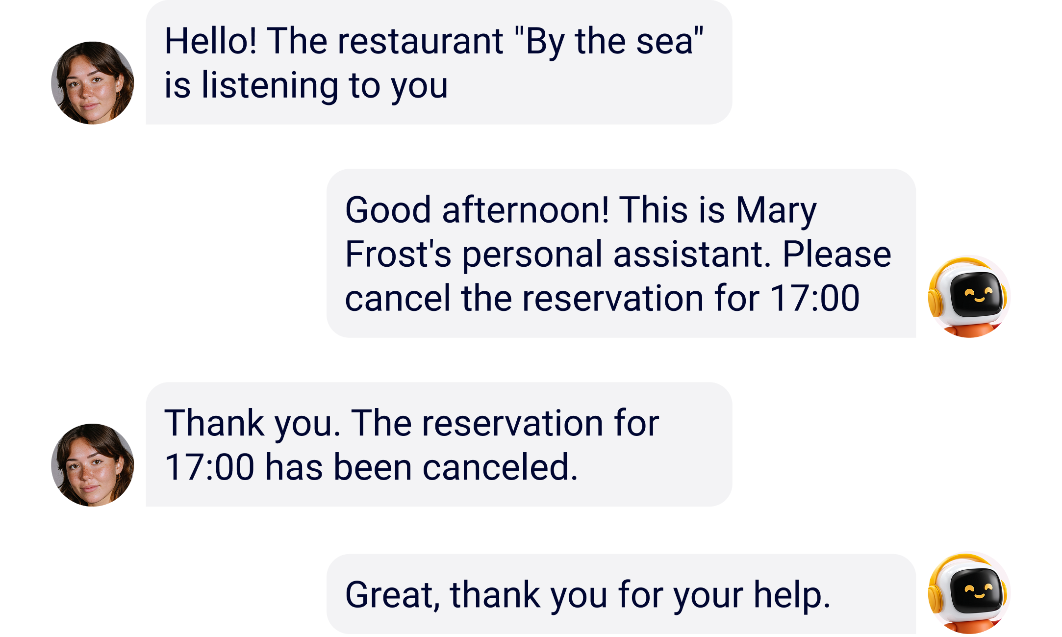 Natural conversation example