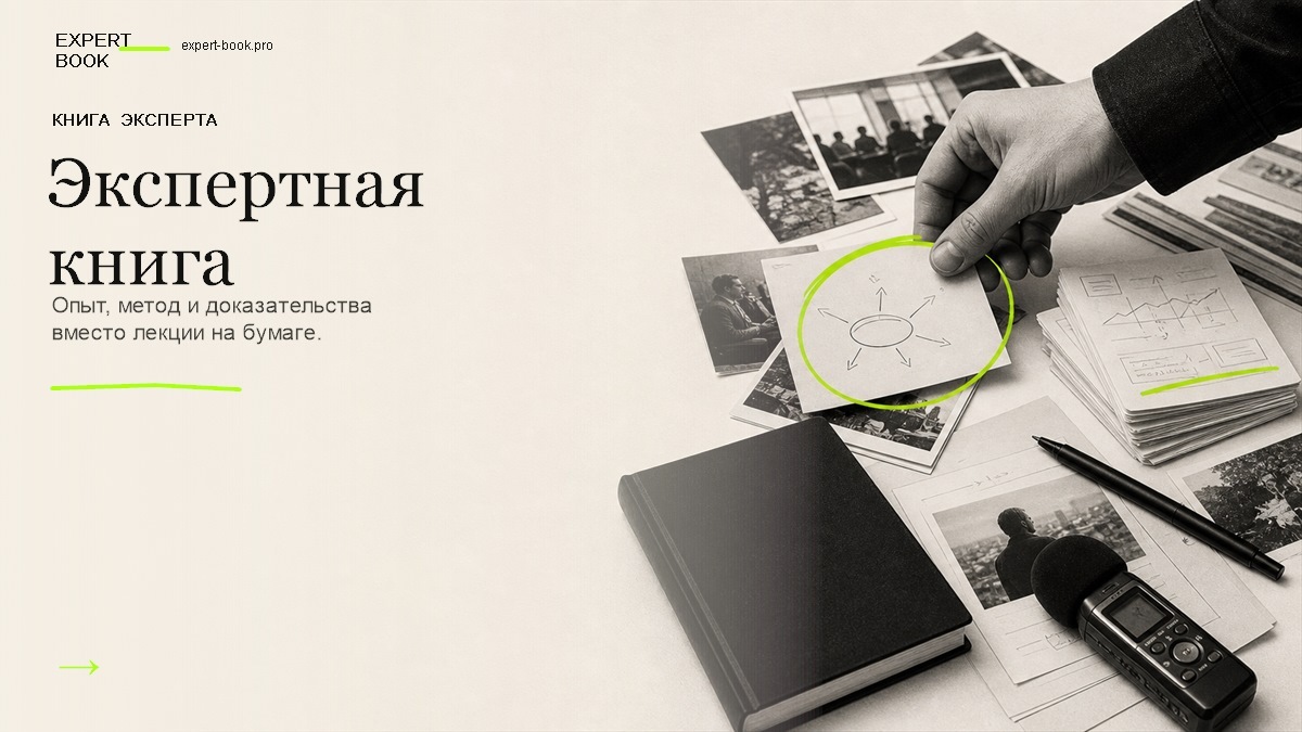 Обложка статьи «Как написать экспертную книгу — и не превратить опыт в лекцию» — Expert Book