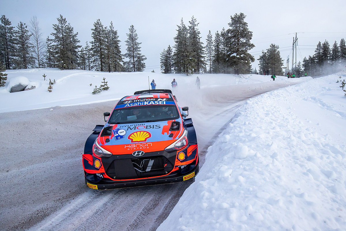Отт Тянак и Мартин Ярвеоя, Hyundai i20 Coupe WRC, Arctic Rally Finland 2021