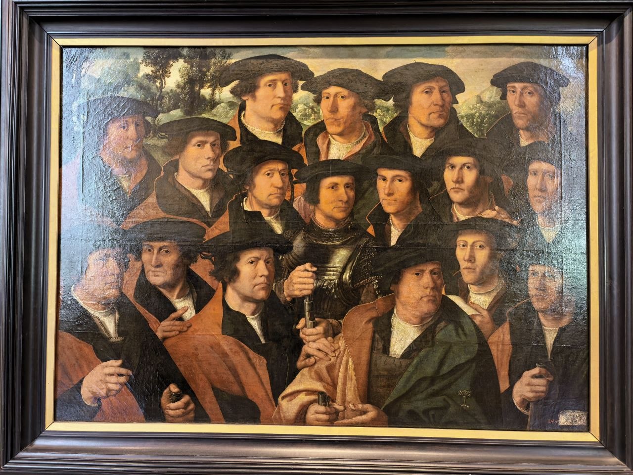 Дирк Якобс (ок. 1497 – 1567). «Групповой портрет корпорации амстердамских стрелков». 1532. Холст, масло (переведён с дерева). Поступление 1769, собрание графа фон Брюля, Дрезден