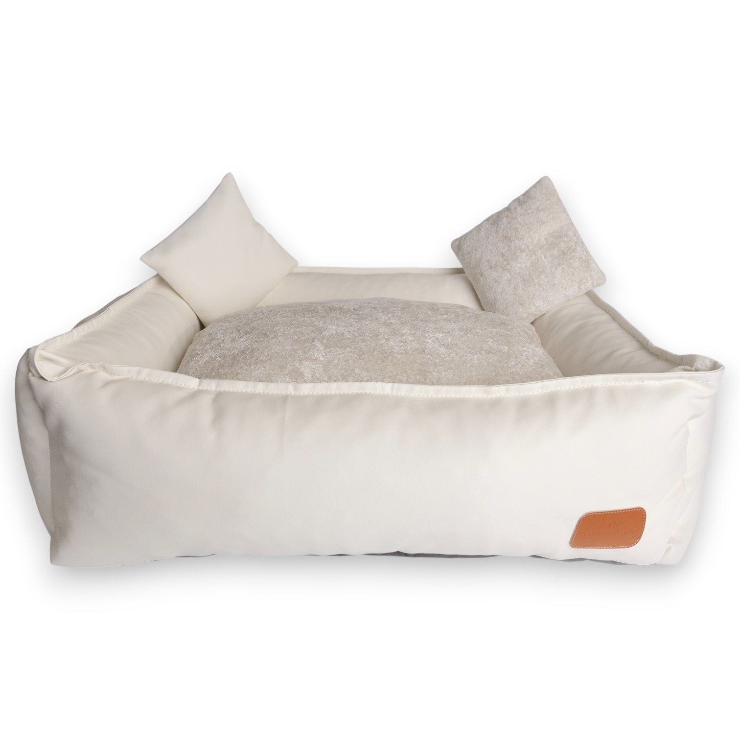 лежанка экокожа и велюр белая