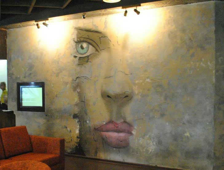 роспись в стиле лофт, Роспись стены лофт, Роспись стены в стиле лоф портрет