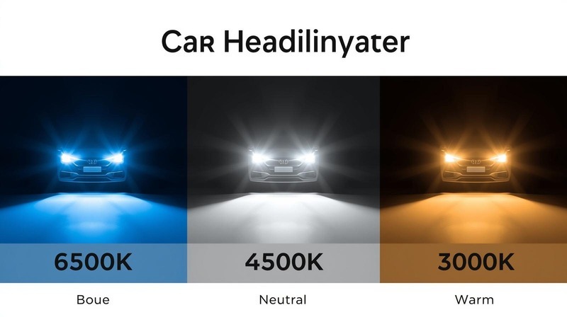 LED свет фар 6500 4500 3000 кельвины