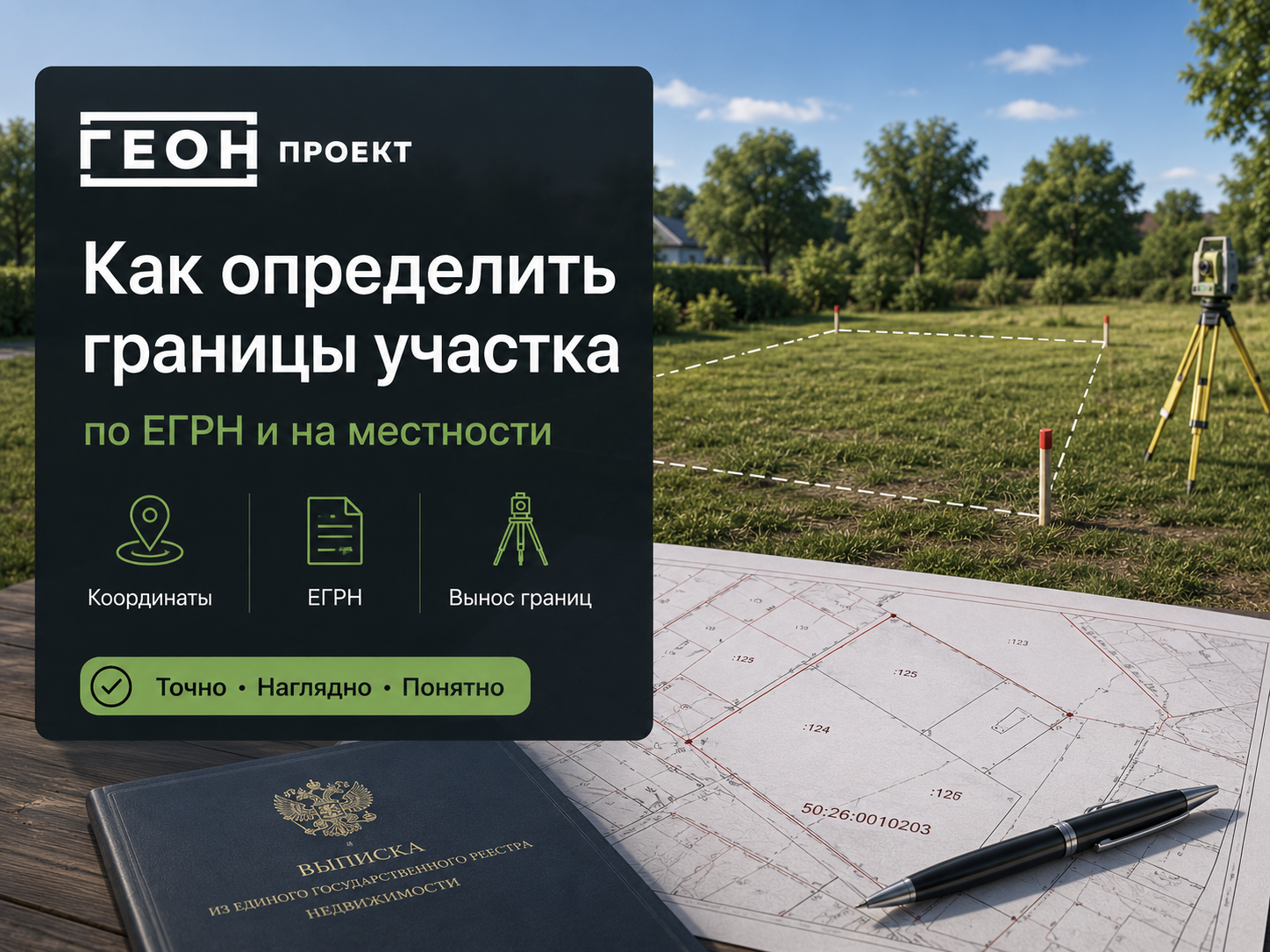 Как определить границы земельного участка по ЕГРН и на местности