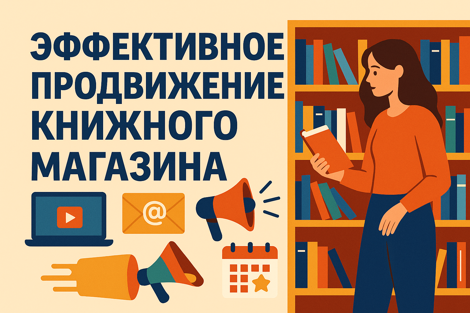 привлечение клиентов, реклама магазина книг