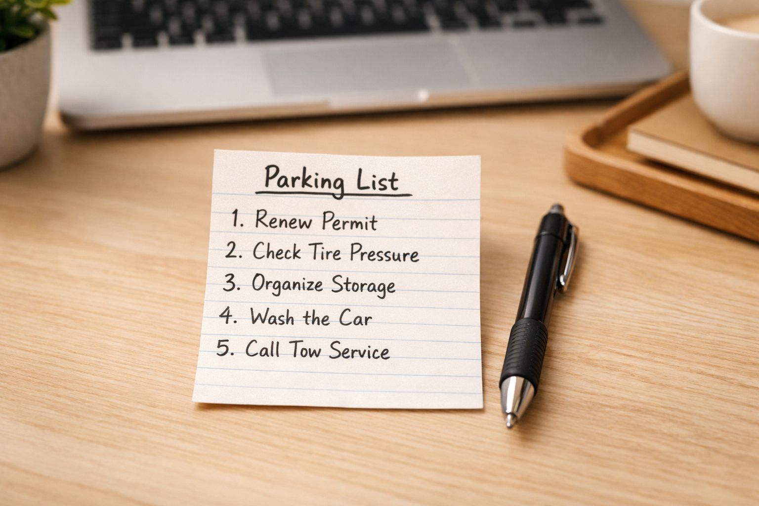 Catatan parking list di meja kerja untuk menyimpan pikiran yang mengganggu agar tetap fokus saat bekerja 30 menit