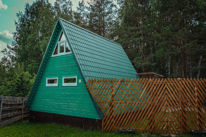 A-Frame Green с собственным каменным чаном