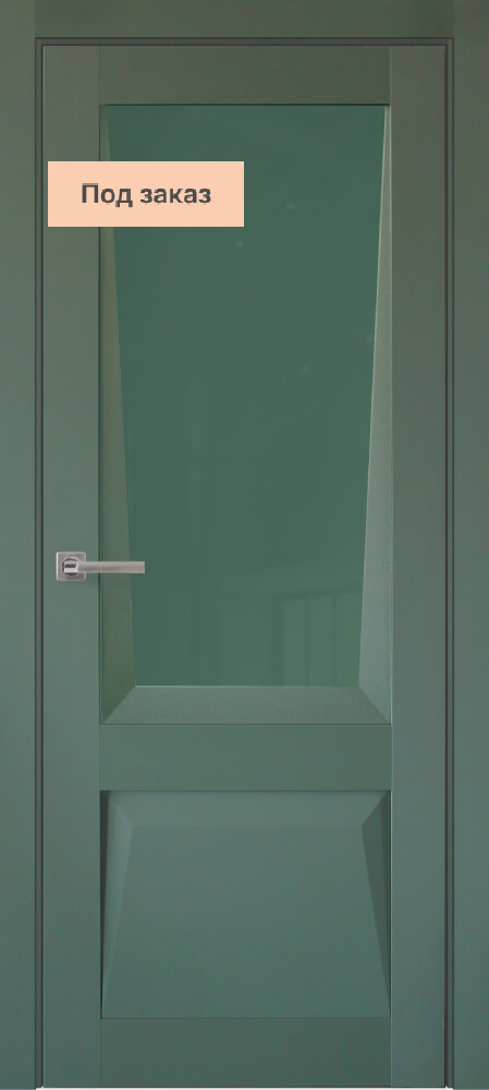 Дверь межкомнатная Perfecto 106 остекленная, стекло зеркало серое цвет Бархат Зеленый