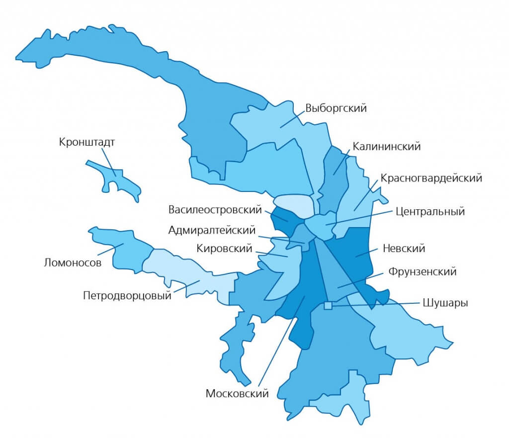 Районы санкт петербурга названия