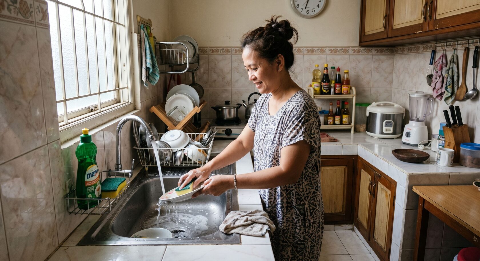 Reset dapur pagi sederhana di rumah Indonesia