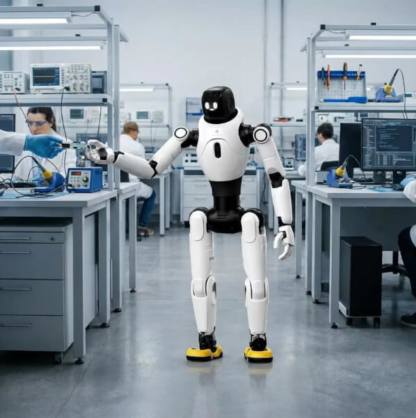 Человекоподобный робот Agibot X2 общается с детьми на научном фестивале
