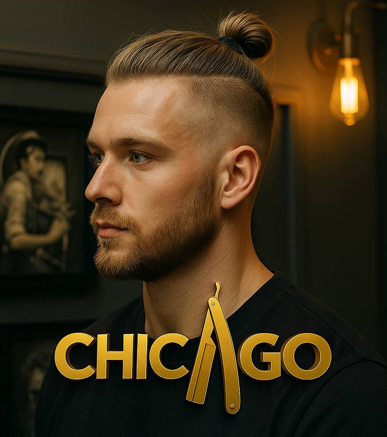 Стрижка Top Knot Fade — барбершоп CHICAGO, Екатеринбург