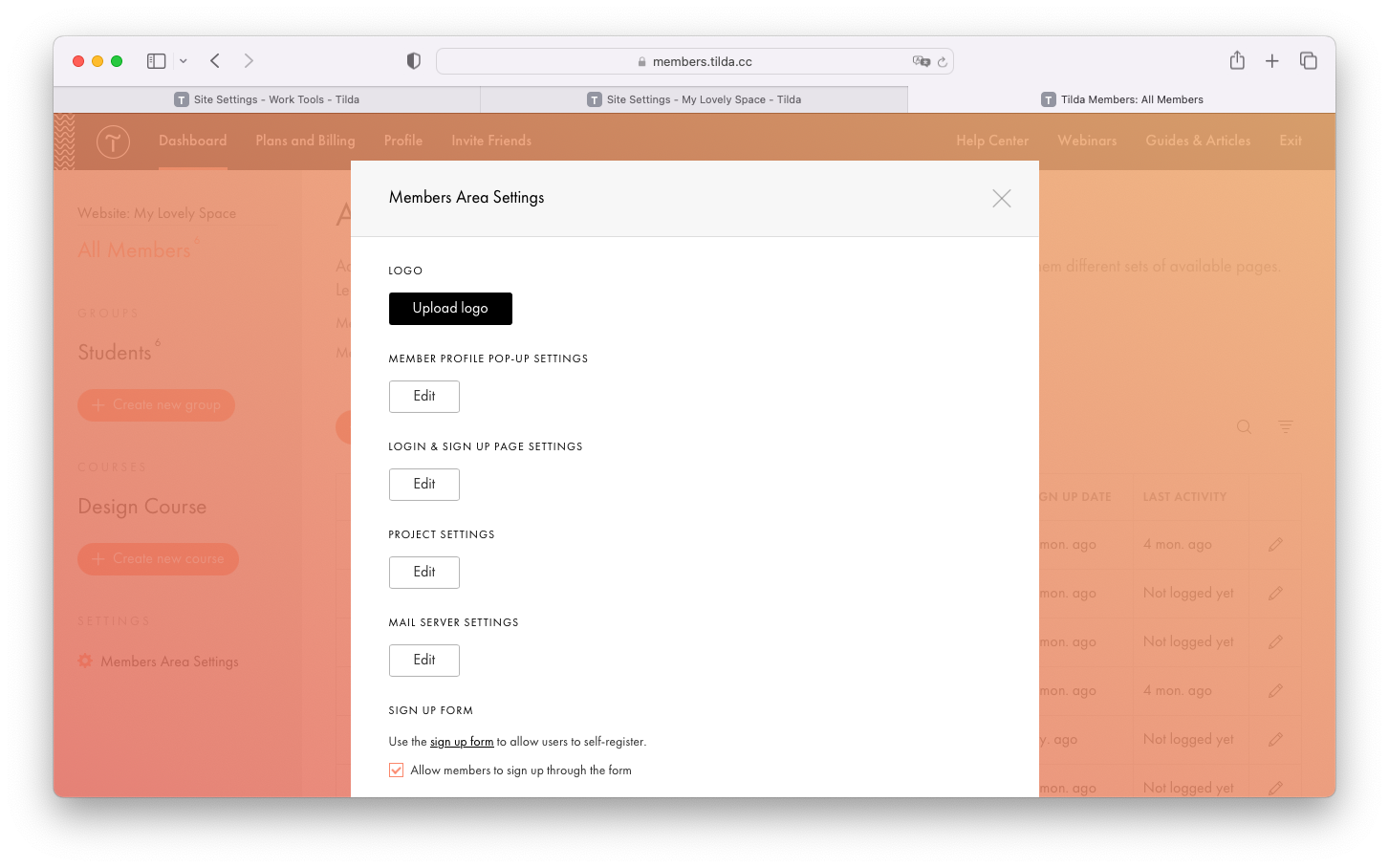 How To Manage Memberships And User Accounts │ Tilda Help Center