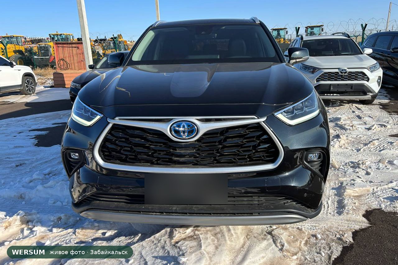Toyota Highlander, спереди: синяя подложка логотипа Toyota
