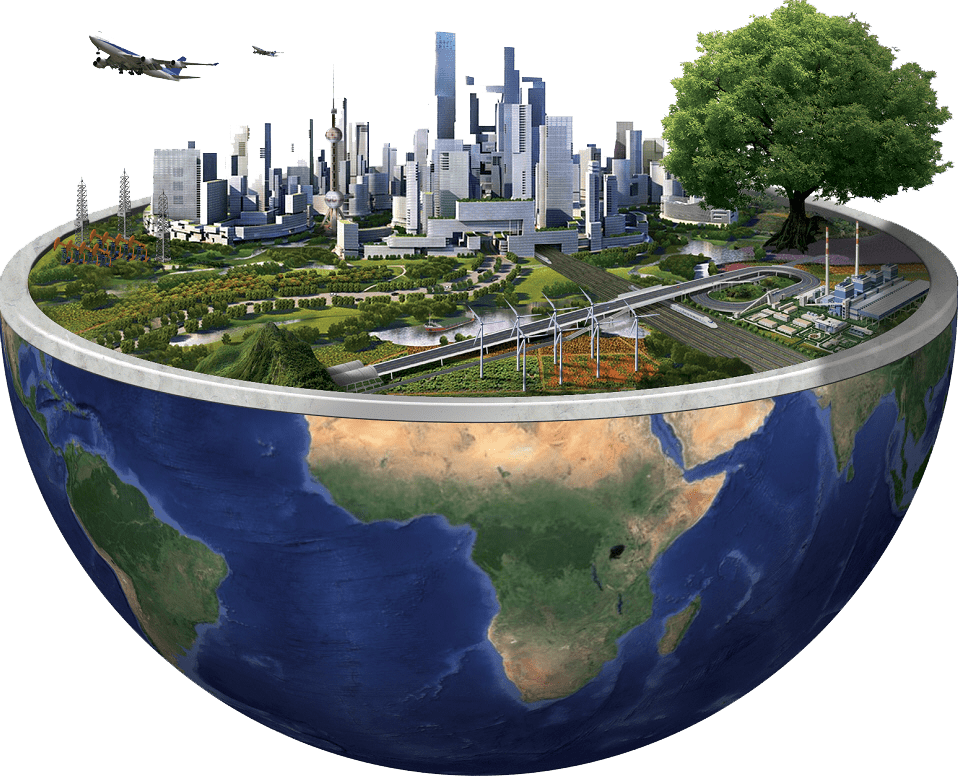 3 город среда. Экология планеты. Земной шар с городами. Городские земли. Здания на земном шаре.