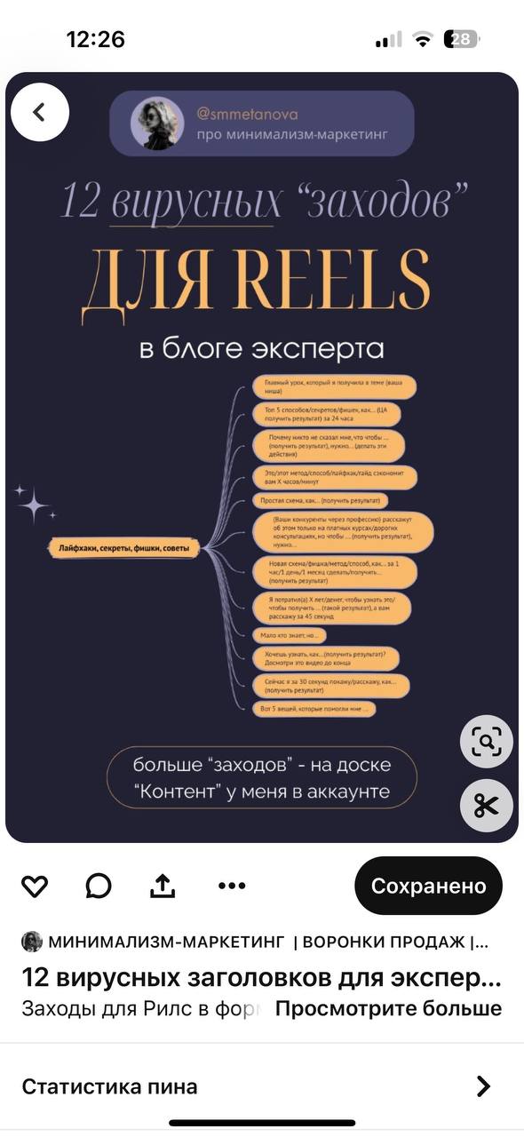 Пин в формате ментальной карты