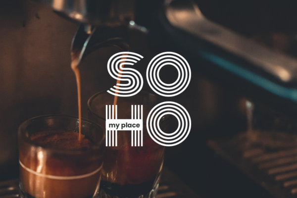 SOHO coffee &amp; creative space logo — human-made visual identity design by Leragraphics