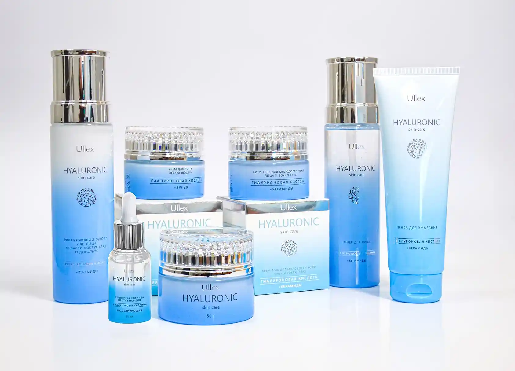 •	Косметика с 4 видами гиалуроновой кислоты Ullex Hyaluronic acid 