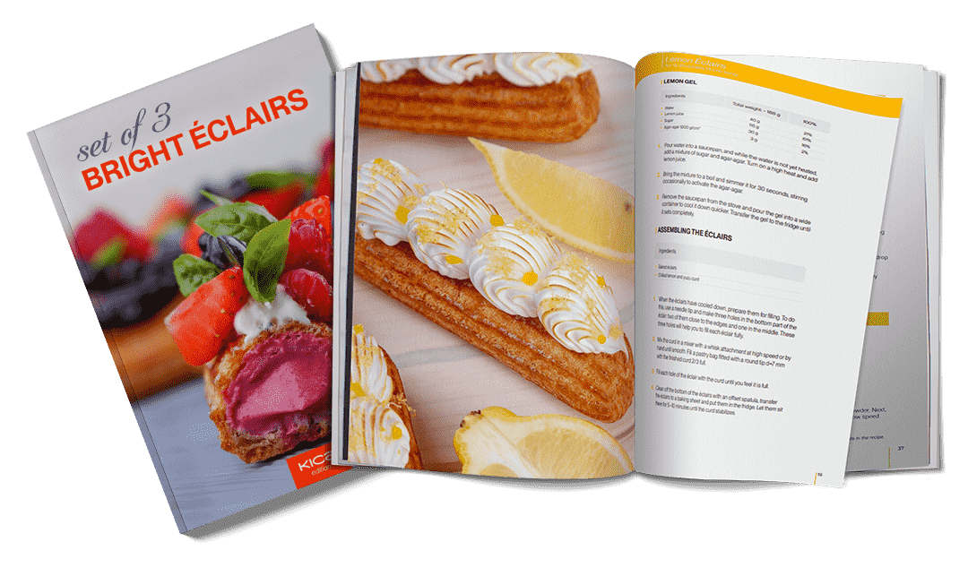 Set of 3 eclairs recipe book