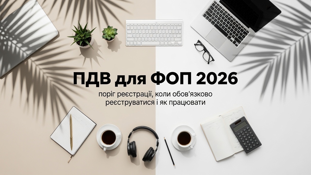 Інфографіка: поріг реєстрації ПДВ для ФОП у 2026 році — при якому обороті обовязково реєструватися як платник ПДВ