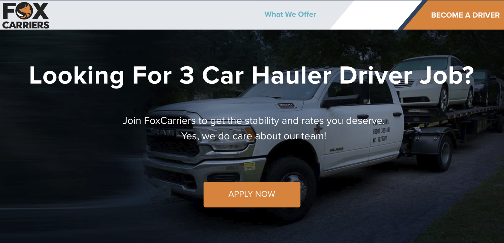 FoxCarriers Drivers Car Hauler Driver Job Offer