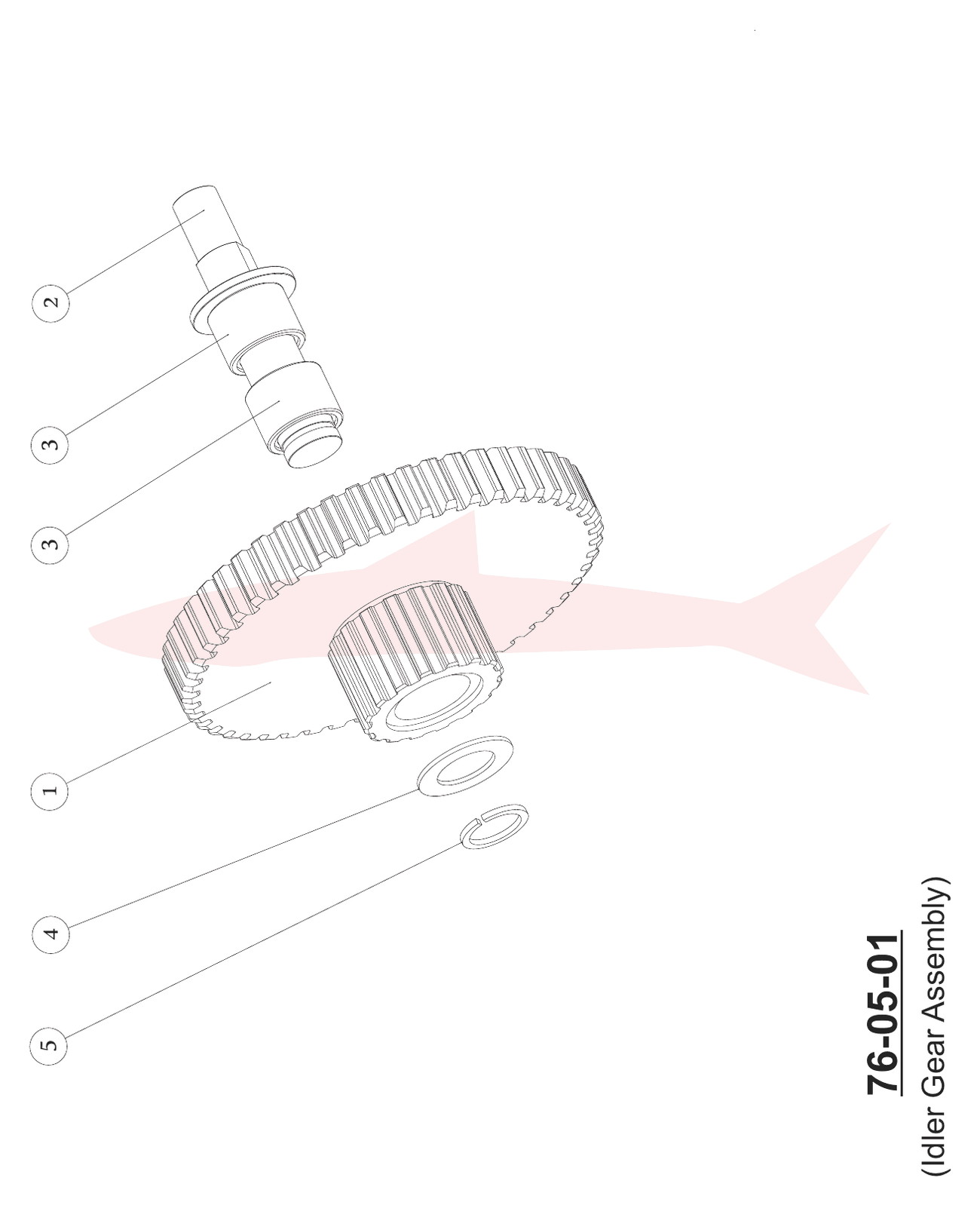 Morgana Documaster Pro 76-05-01 Idler Gear Assembly — схема деталей