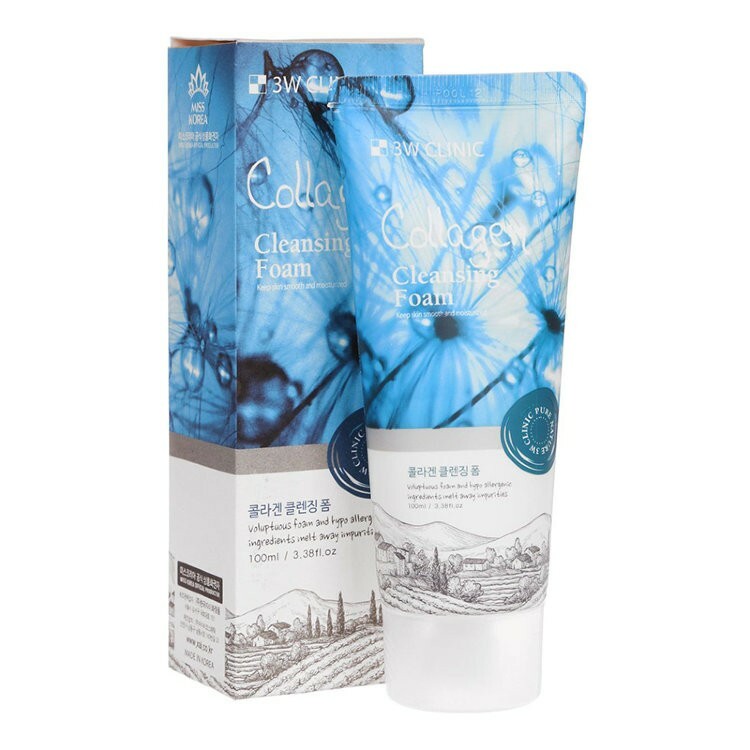 Collagen foam cleansing. умывалка foam cleansing collagen корейская. пенка для умывания с коллагеном 3w clinic collagen foam cleansing, 100 мл. Collagen foam cleansing. пенка для лица с коллагеном 3w clinic collagen cleansing foam, укрепляющая, 100 мл.