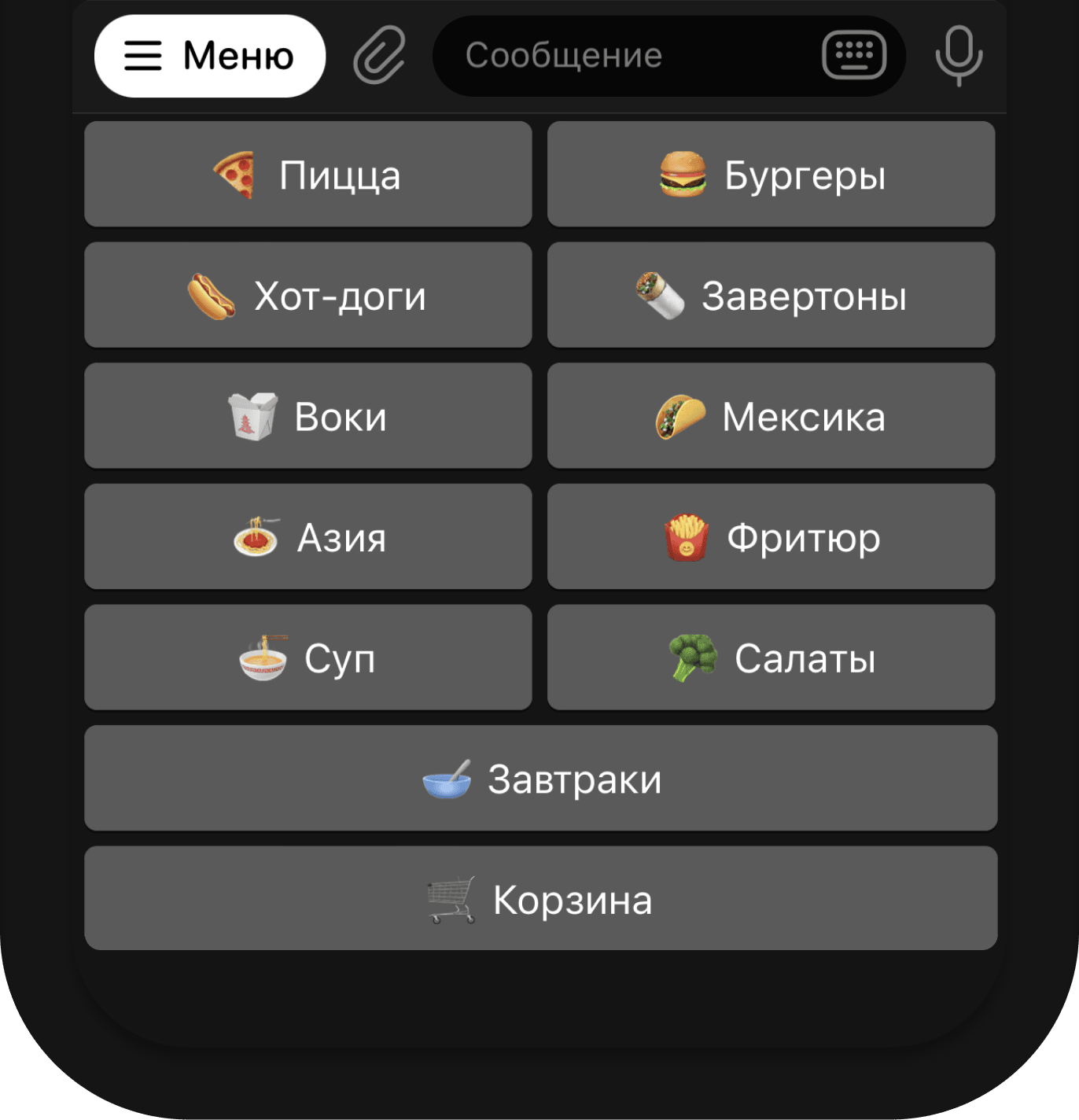 Чат-бот доставки еды для ресторанов телеграм — Easy Delivery App