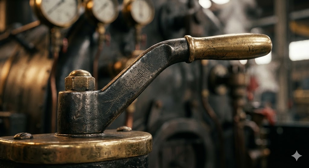 Рычаг управления локомотивом в кабине машиниста традиция