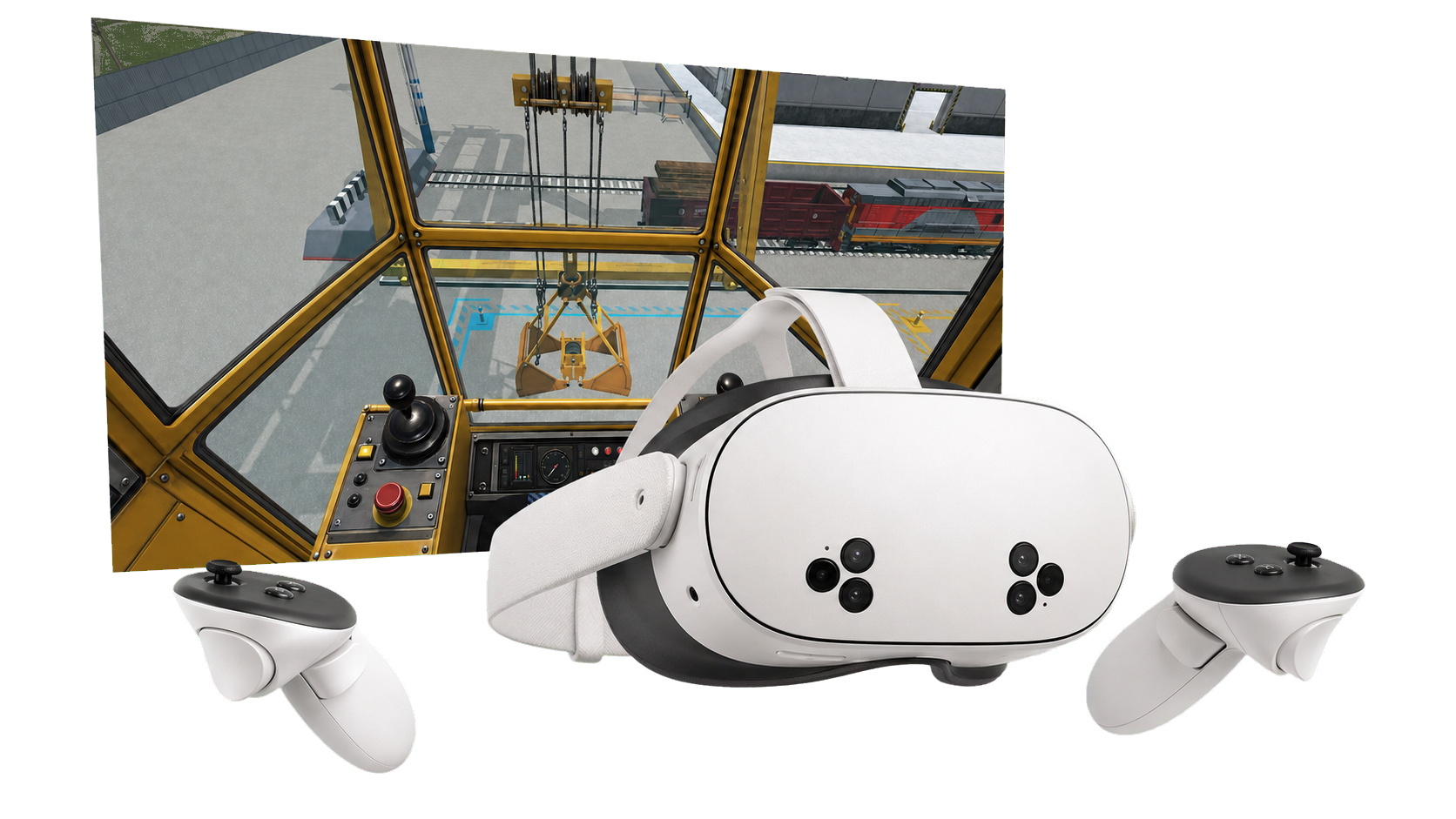 Графитовое кресло с автономным VR-шлемом и двумя контроллерами