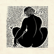 engraving linocut Nude