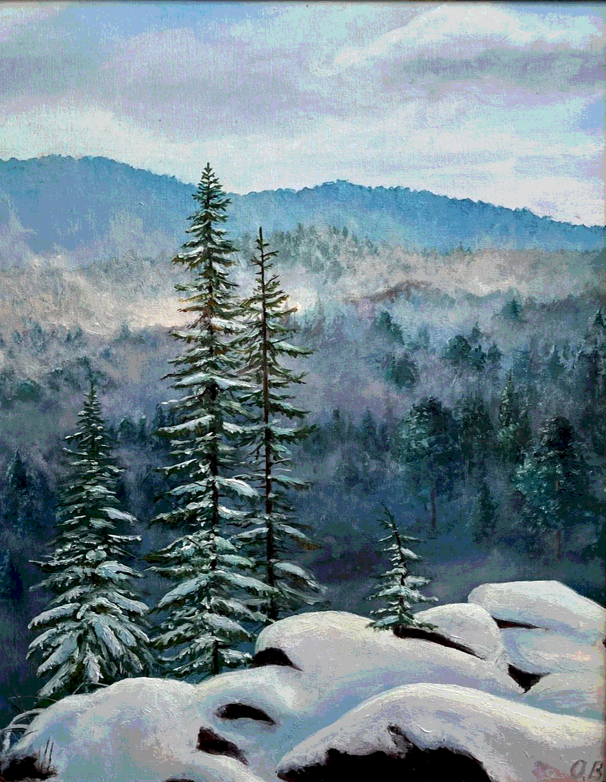 Картина на заказ &quot;Зимняя тайга&quot; от художника Ольги Васильковой