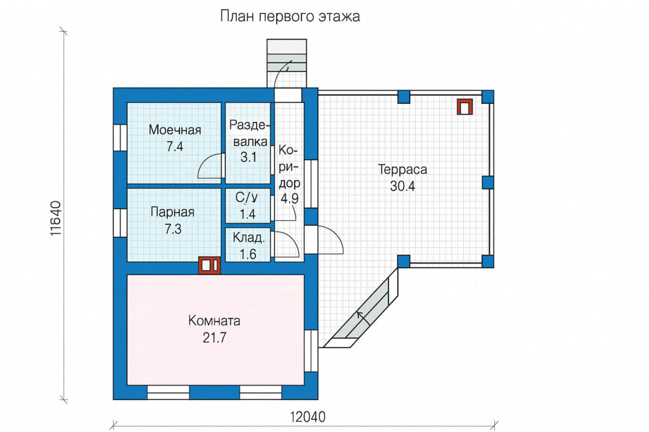 План первого этажа