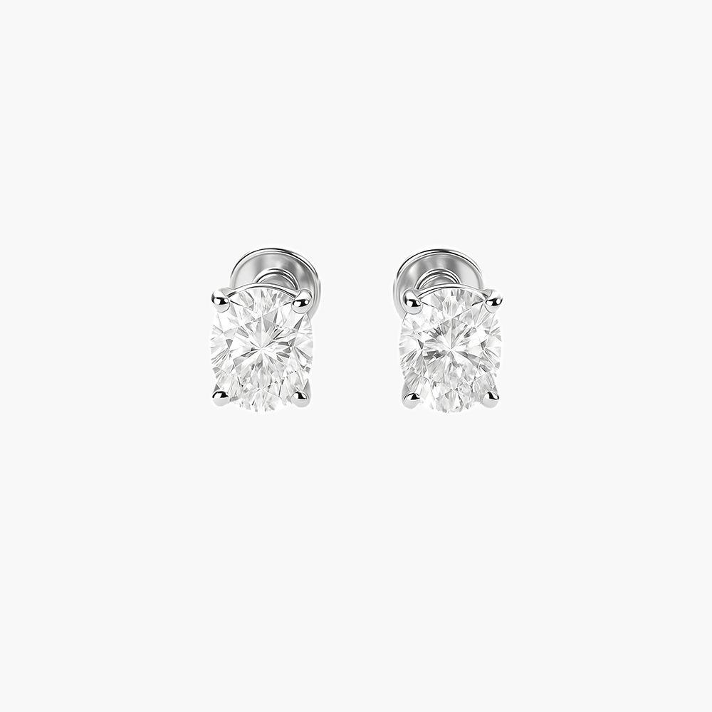 Серьги пусеты гвоздики огранка овал